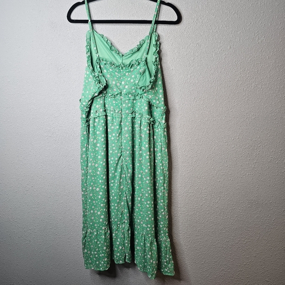 Women XXL Juniors 19 Easter Dress Spring Floral Ruffle Midi Prairie Cottage Core - Picture 6 of 12